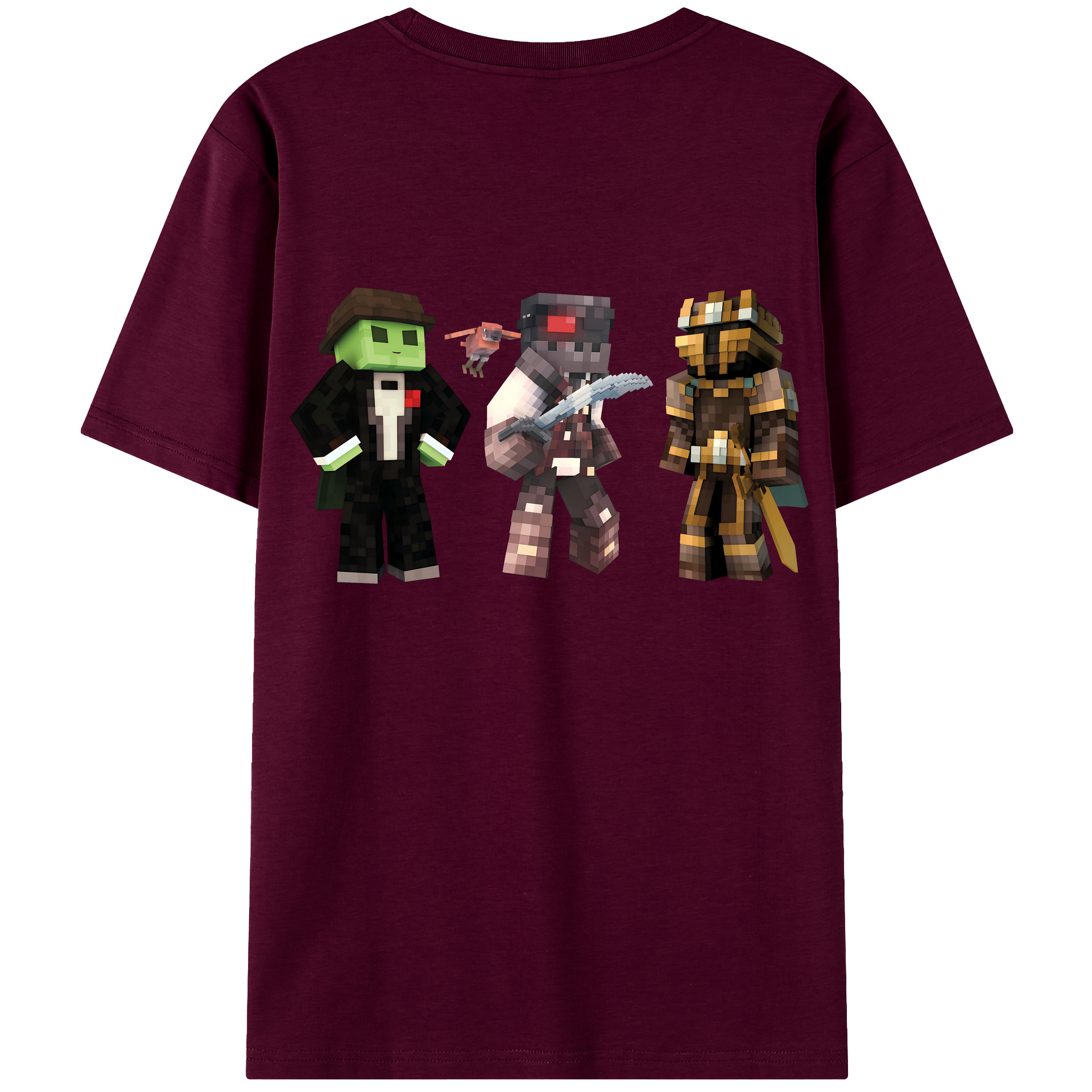 （画像用） マインクラフト ブロックの世界 Minecraft MC Block world レディース半袖Tシャツ(バックプリント)